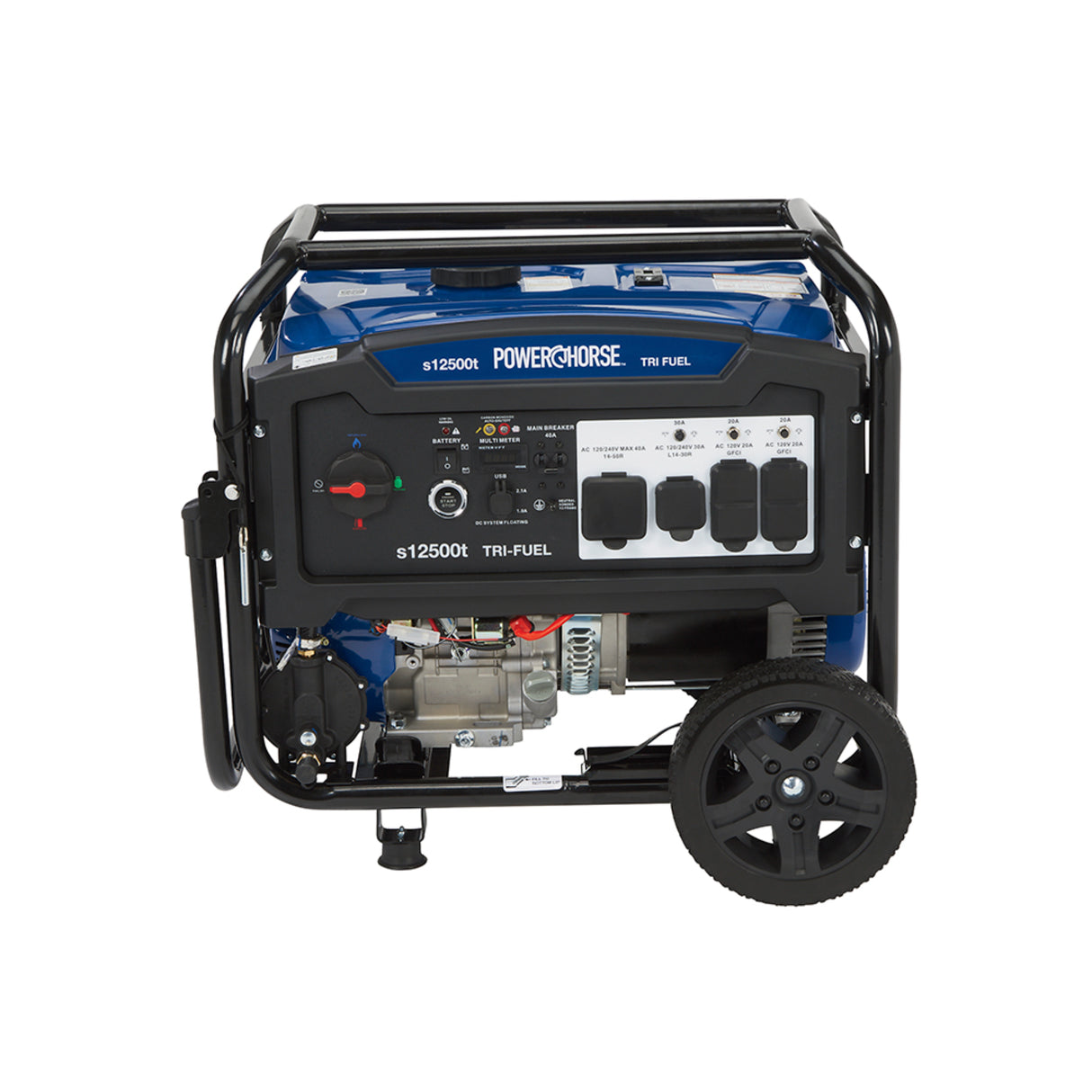 Powerhorse 6075695 Generator Tri Fuel 12,500 Surge Watt Electric Start