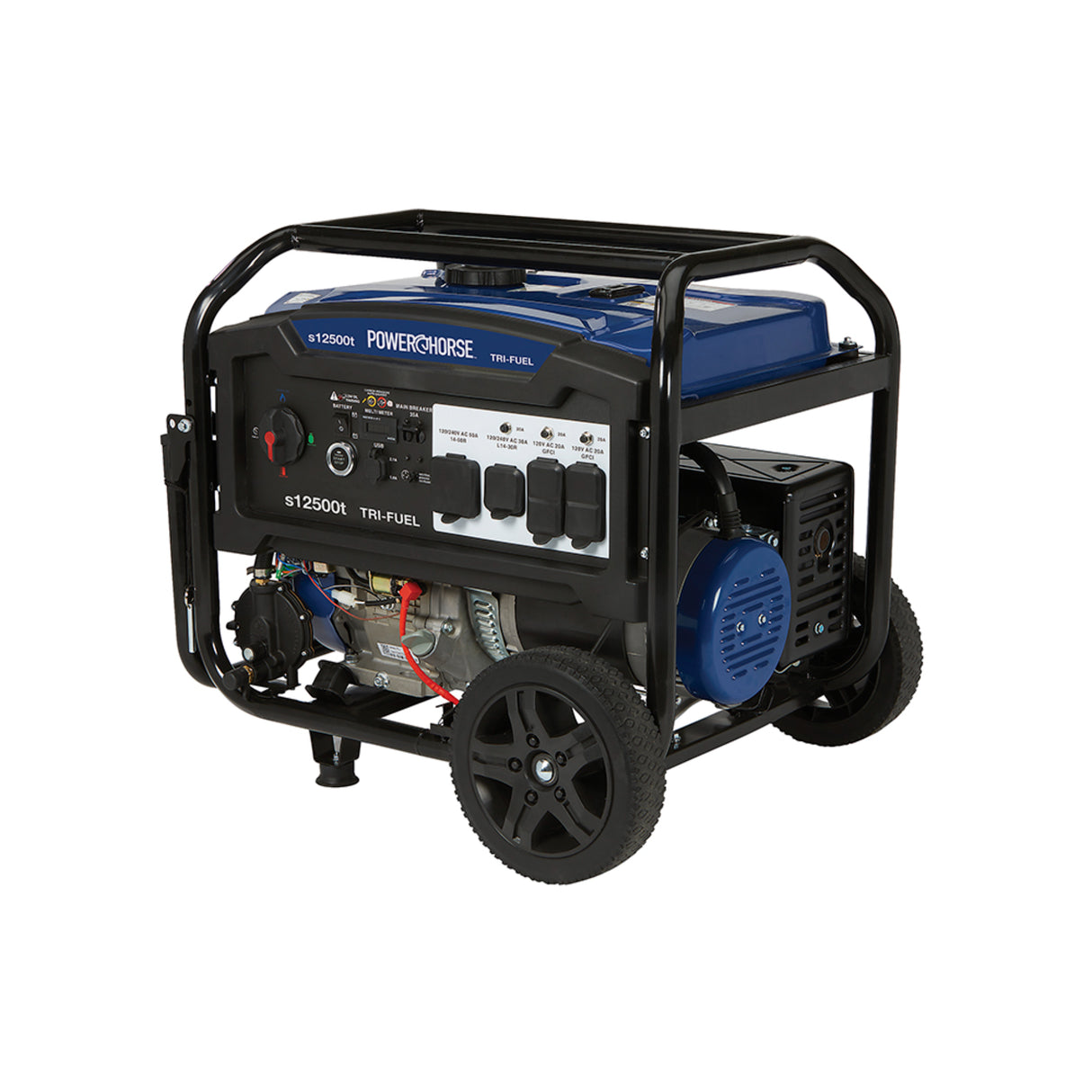 Powerhorse 6075695 Generator Tri Fuel 12,500 Surge Watt Electric Start