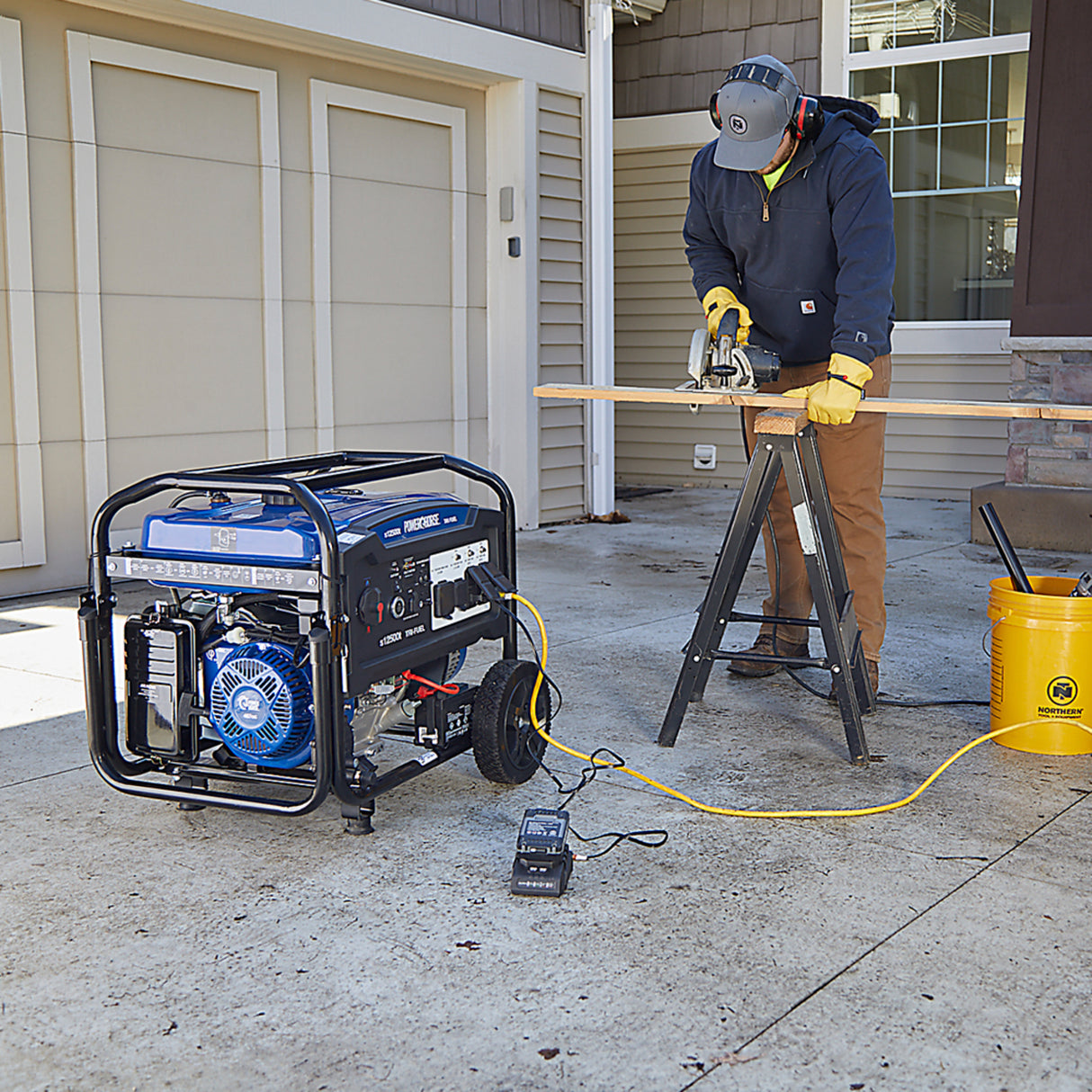 Powerhorse 6075695 Generator Tri Fuel 12,500 Surge Watt Electric Start