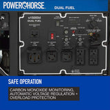 Powerhorse 6075687 Generator Dual Fuel 15,000 Surge Watt Electric Start