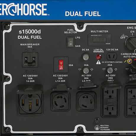 Powerhorse 6075687 Generator Dual Fuel 15,000 Surge Watt Electric Start