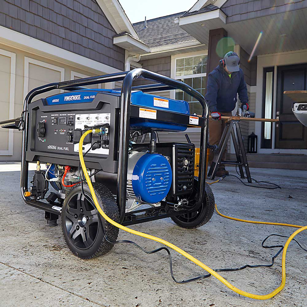 Powerhorse 6075652 Generator Dual Fuel 9,500 Surge Watt Electric Start