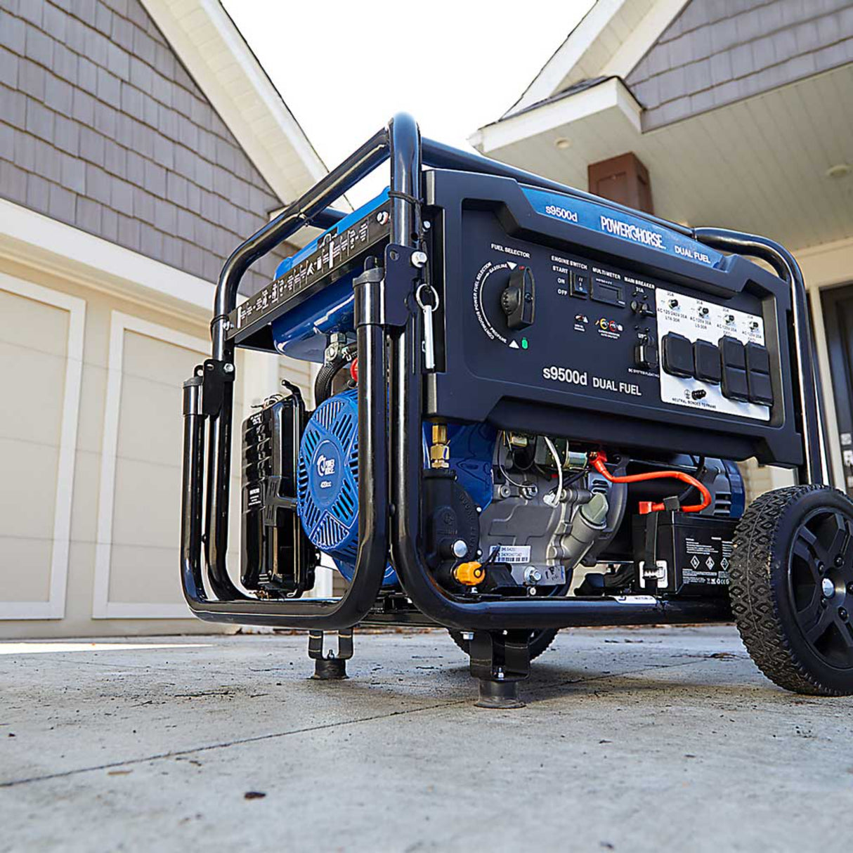 Powerhorse 6075652 Generator Dual Fuel 9,500 Surge Watt Electric Start