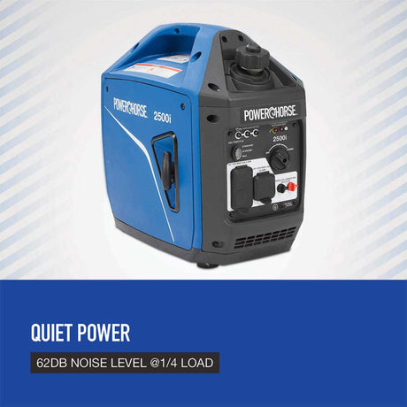 Powerhorse 6075628 Inverter Generator, 2500 Surge Watts, 1800 Rated Watts