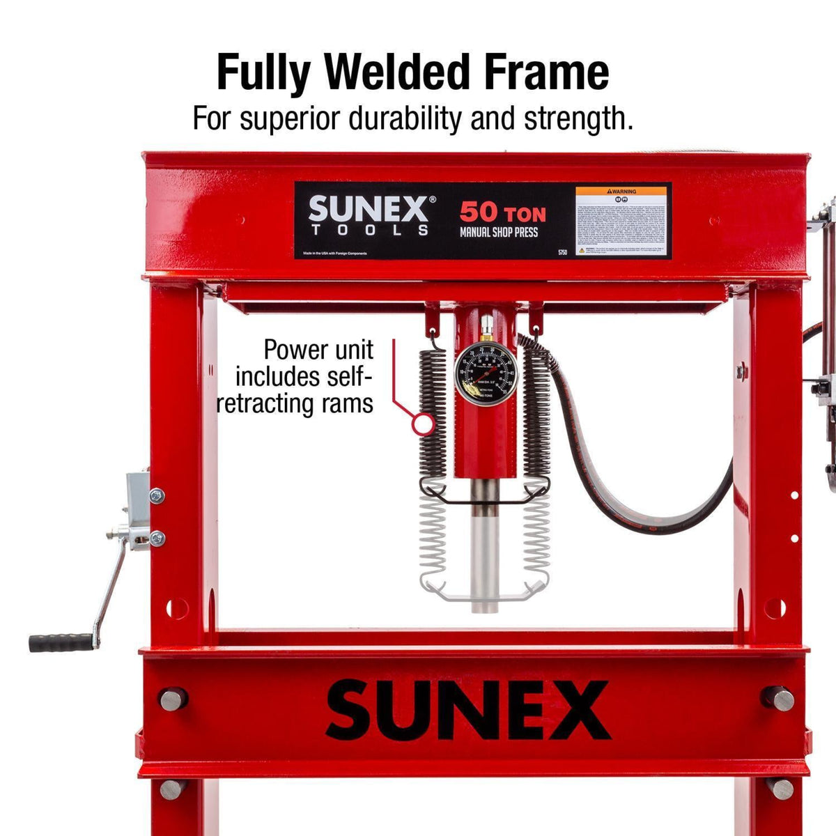 SUNEX 5750 50-Ton Manual Hydraulic Shop Press