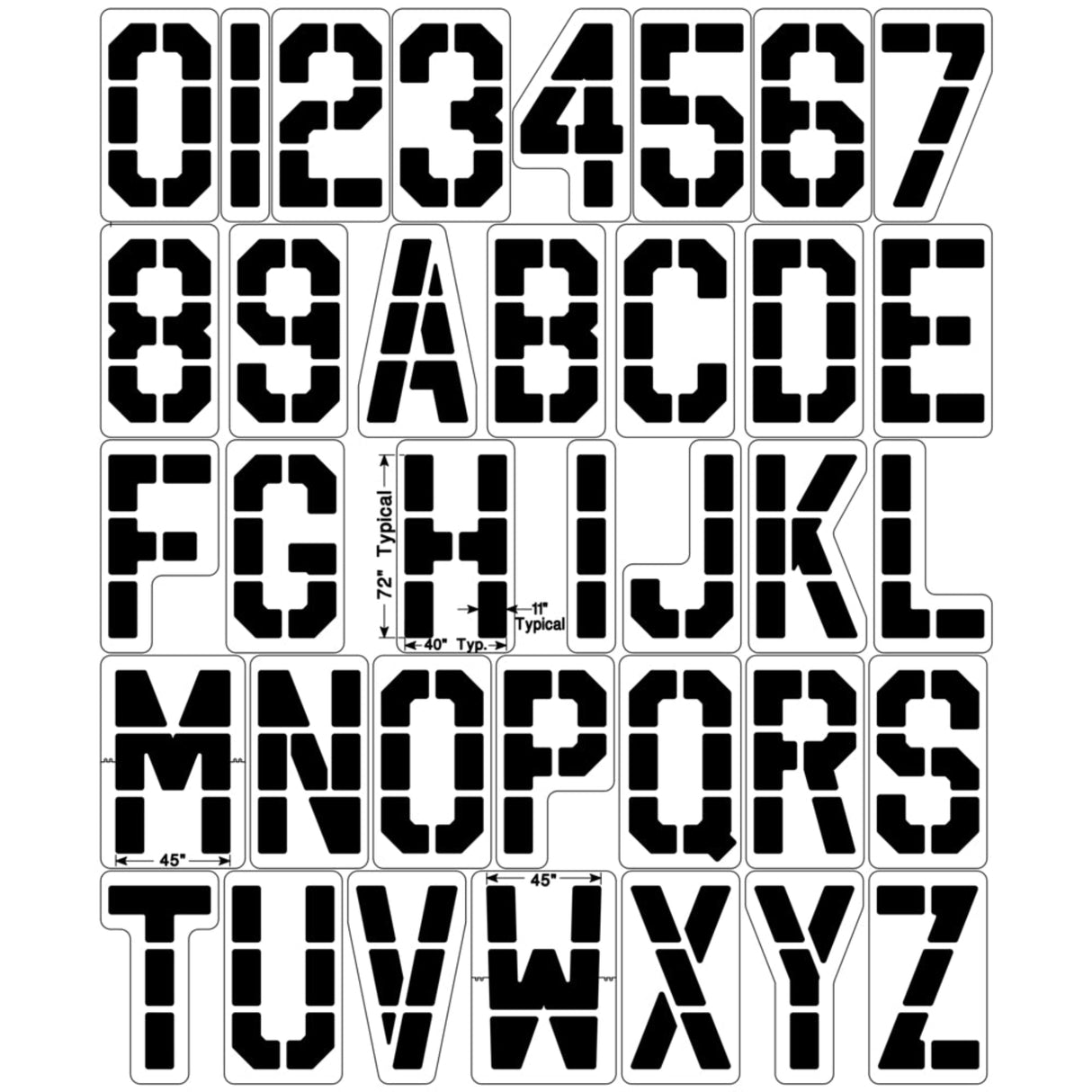 Newstripe 72″ Block Individual Letter Stencil