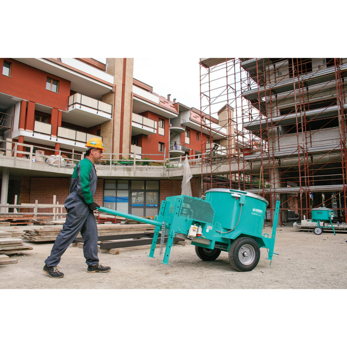 IMER Mix 360 Mortarman Towable 9CF Output Vertical Shaft Mortar Mixer