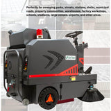 Sanitmax SM1250 Ride-On Industrial Floor Sweeper 49" 69,000 Sq Ft/H Battery Powered Cleaning Machine