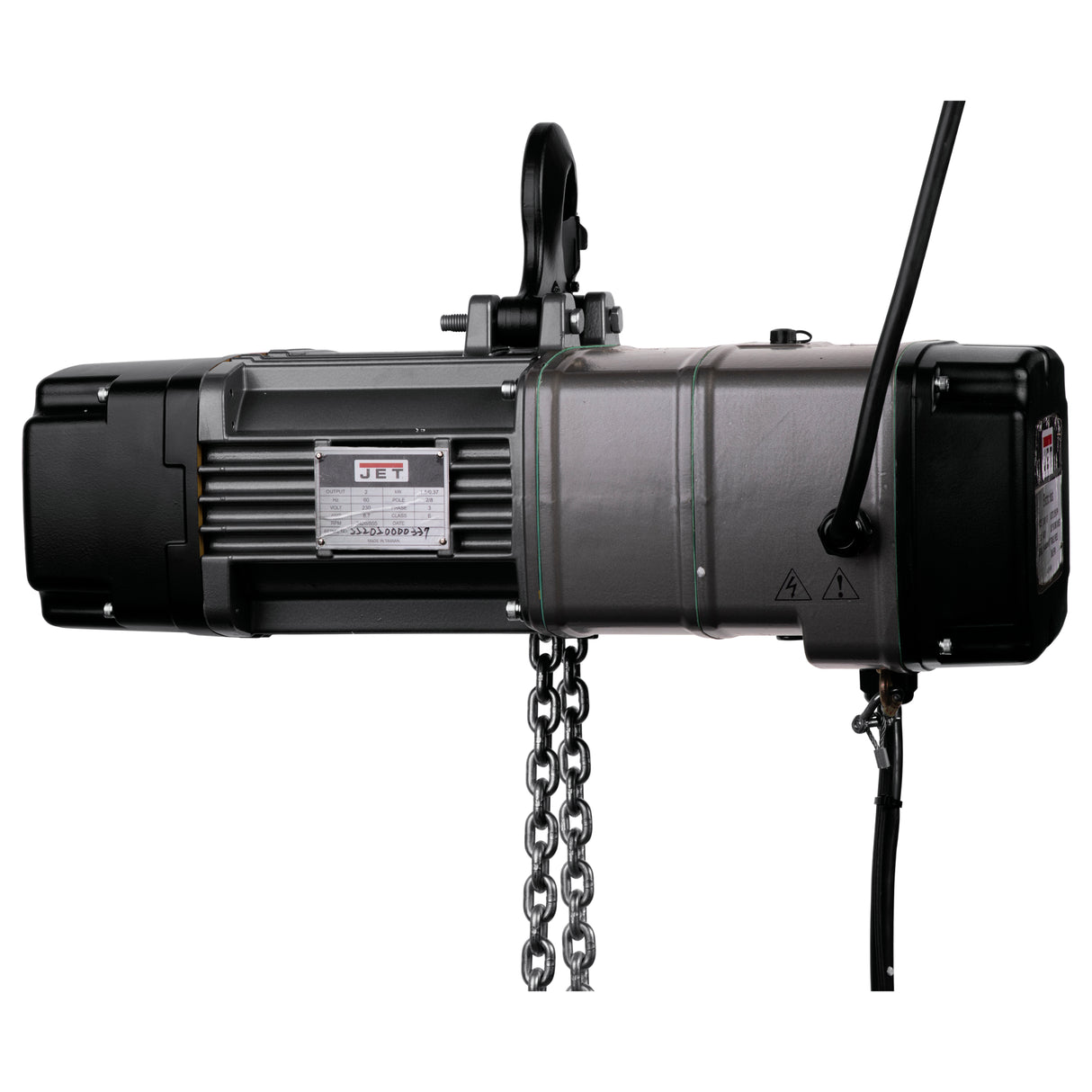 JET TS200-230-010 2-Ton Two-Speed Electric Chain Hoist, 3Ph 230V, 10' Lift