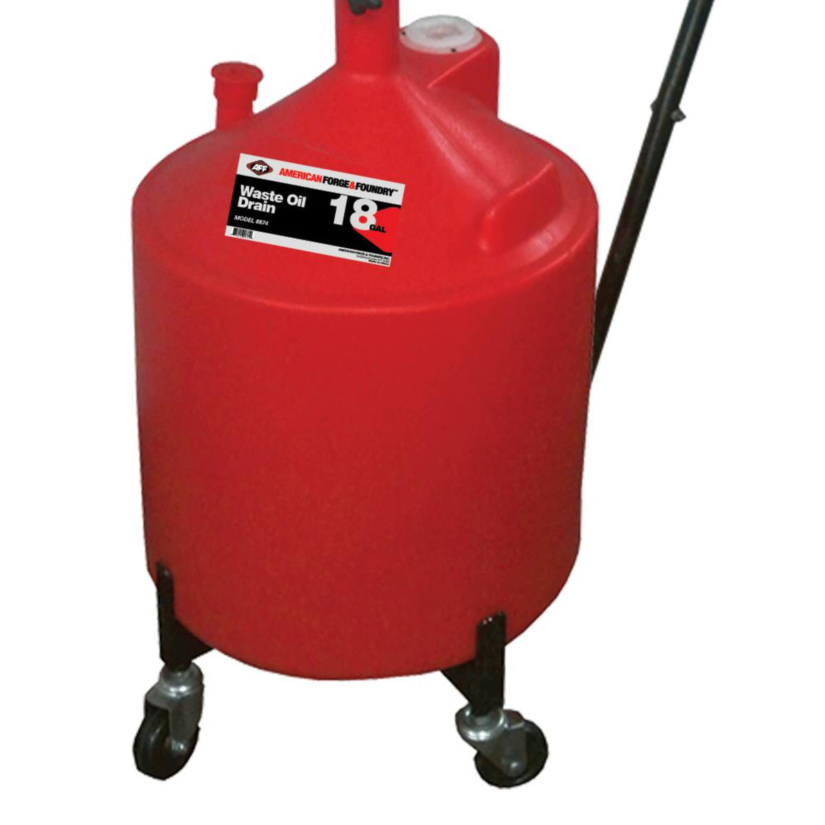 AFF 18-Gallon Waste Oil Drain with Metal Trolley & 16.5" Funnel