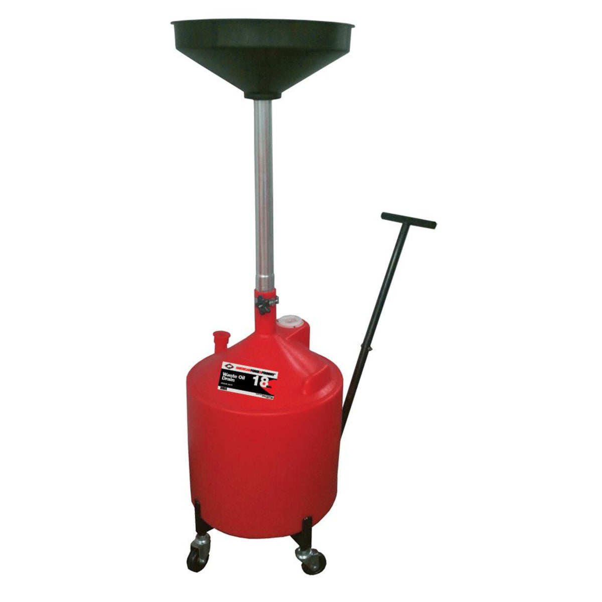 AFF 18-Gallon Waste Oil Drain with Metal Trolley & 16.5" Funnel