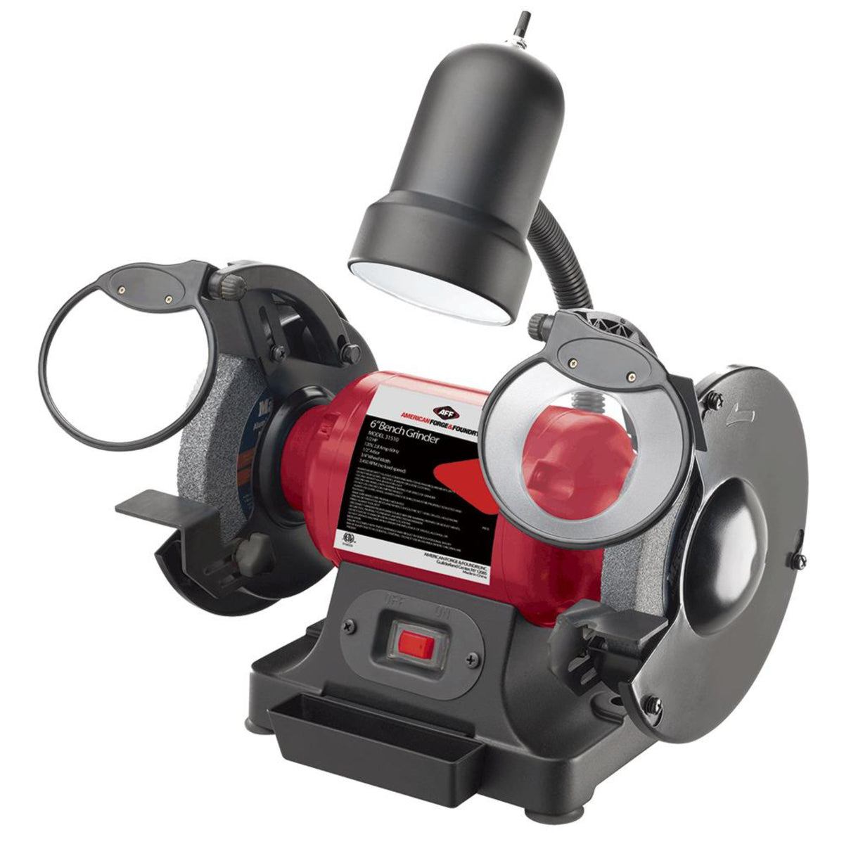 AFF 6" Bench Grinder, 1/2 HP with 1/2" Arbor & 3/4" Wheel Width