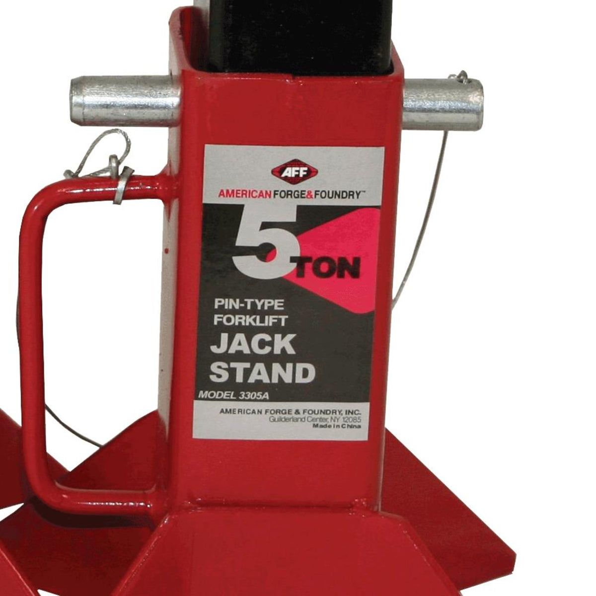 AFF 5-Ton Pin-Style Safety Stands, Pair with V-Shaped Saddles