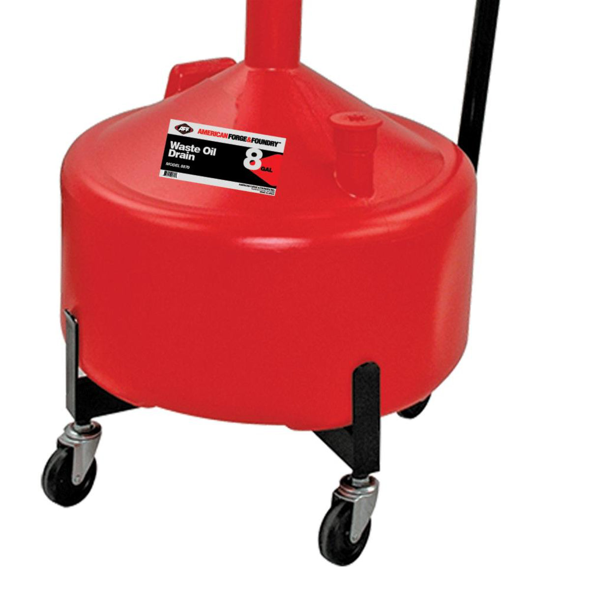 AFF 8-Gallon Waste Oil Drain with Metal Trolley & 16.5" Funnel