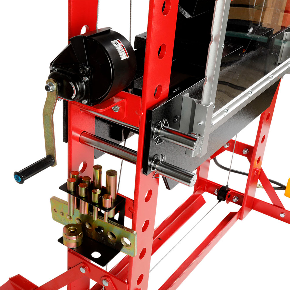 AFF 75-Ton Super-Duty Shop Press with Dual Air Motor & Cable Winch