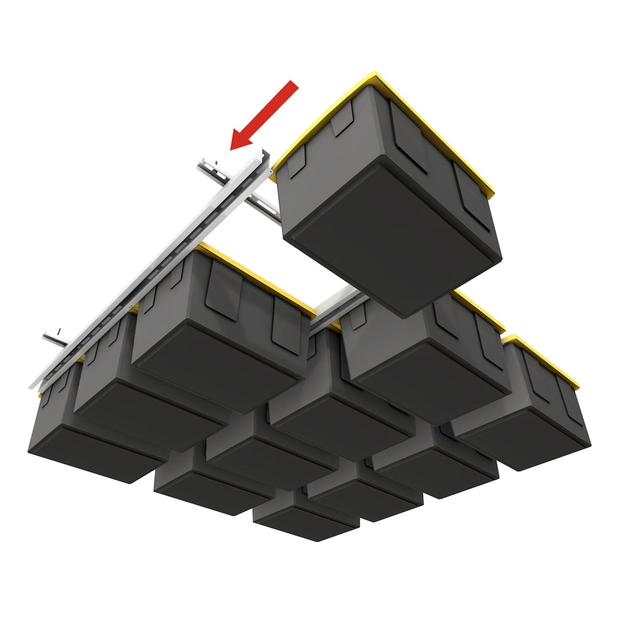 E-Z Garage Storage Tote Slide™ Pro — Overhead Ceiling Storage for 9 to 15 Totes
