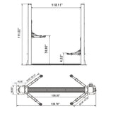 Fortisky FL-120GX 2-Post Base Plate Car Lift — 12,000 lb, Single-Point Lock Release