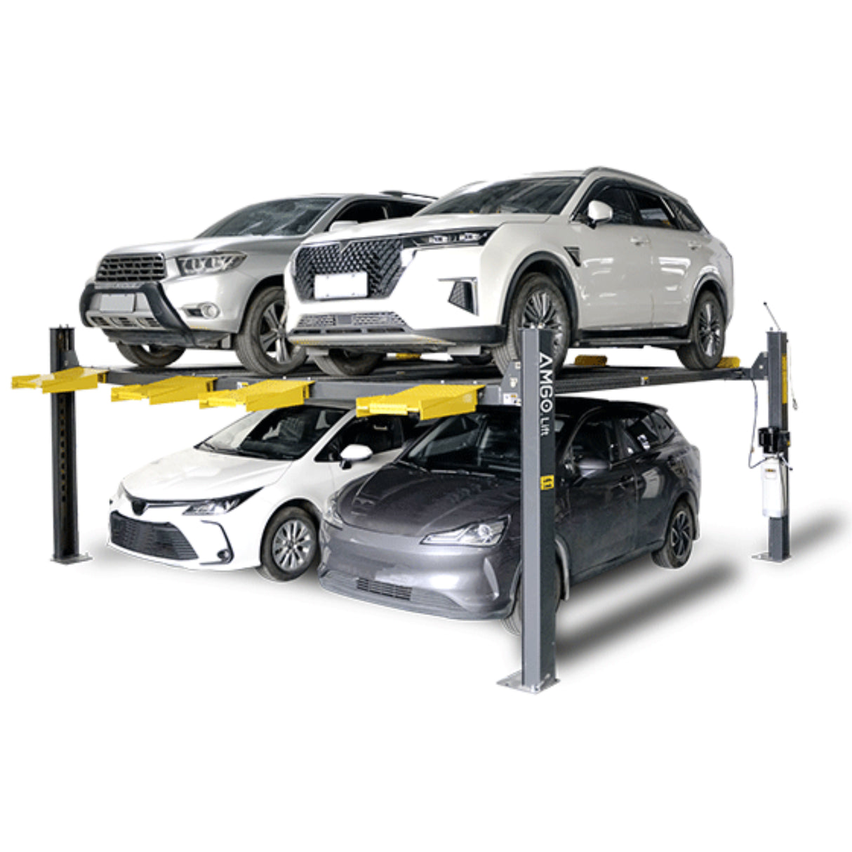 AMGO 409-DPX 9,000 lb 4-Post Double Parking Lift Extended Model
