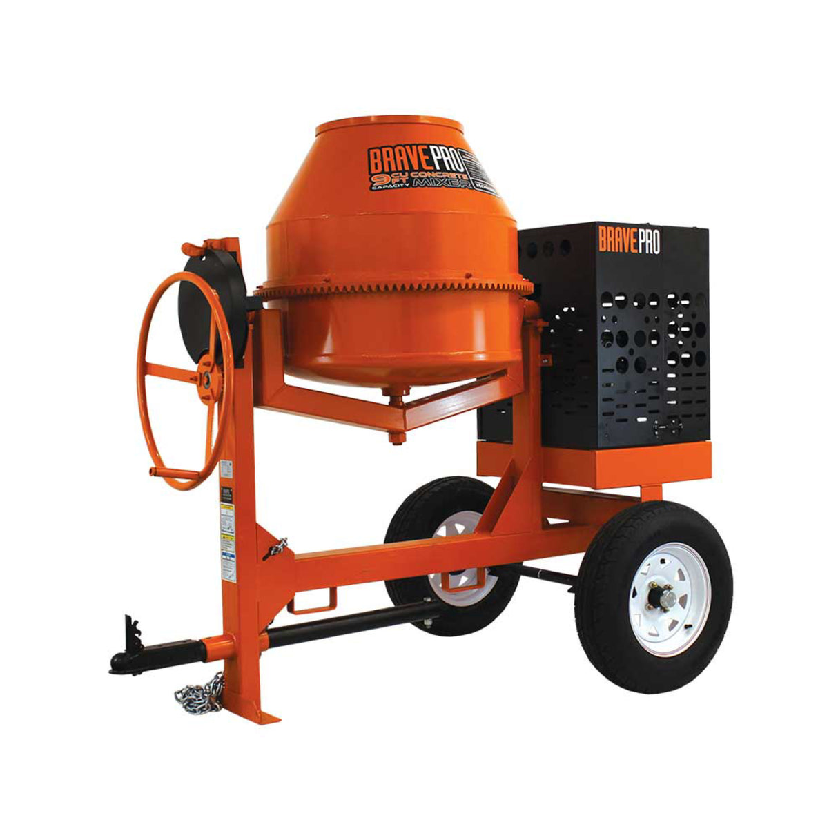 Brave Pro 9 Cu Ft Concrete Mixer Honda GX270 Gas Steel Drum