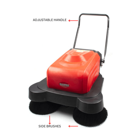 SM1050 41.3" Battery Powered Walk-behind Floor Sweeper with Water Sprinklers, Triple Brushes