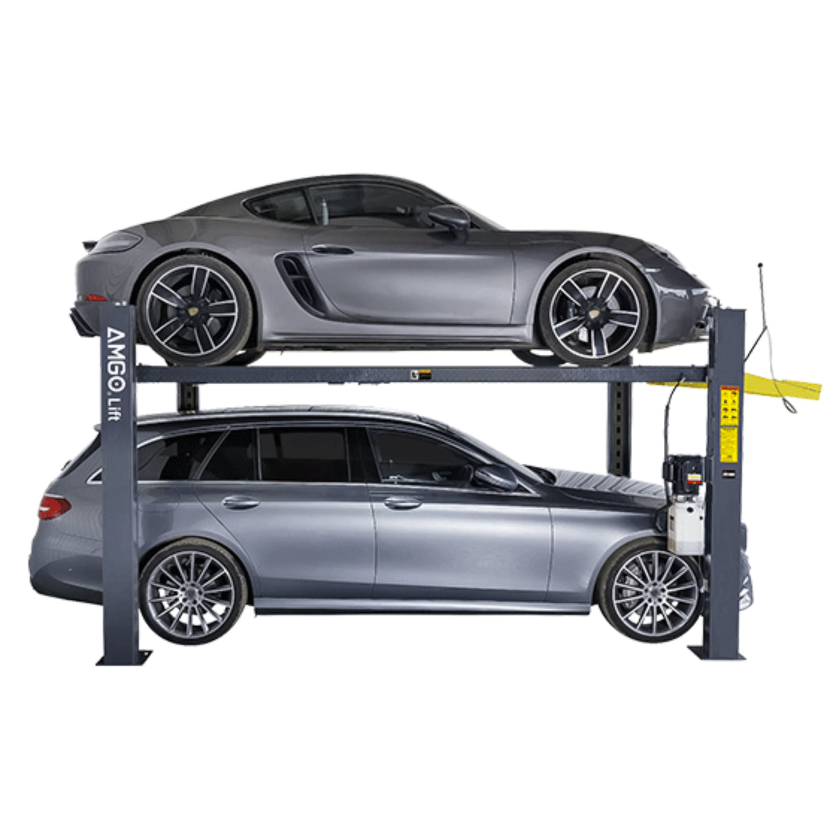 AMGO 408-HP 8,000 lb 4-Post Parking Lift Deluxe High-Rise Model
