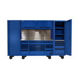 Homak 120" RS PRO CTS 24-Drawer Roller Cabinet & Side Locker Combo — Stainless Top, Toolboard Backsplash