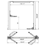 Fortisky FL-120LX 2-Post Overhead Car Lift — 12,000 lb, Single-Point Lock Release