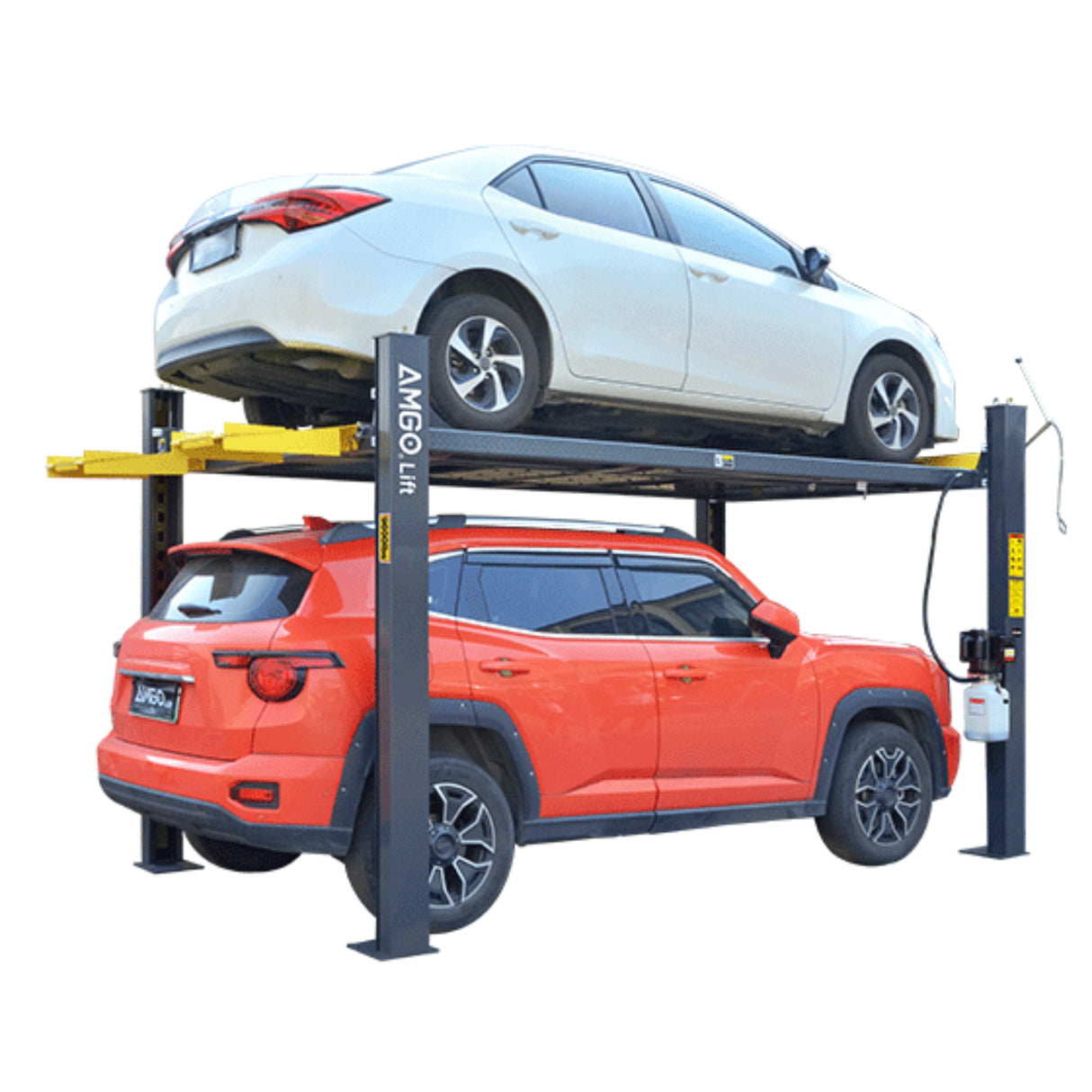 AMGO 409-HP 9,000 lb 4-Post Parking Lift Pro High-Rise Model