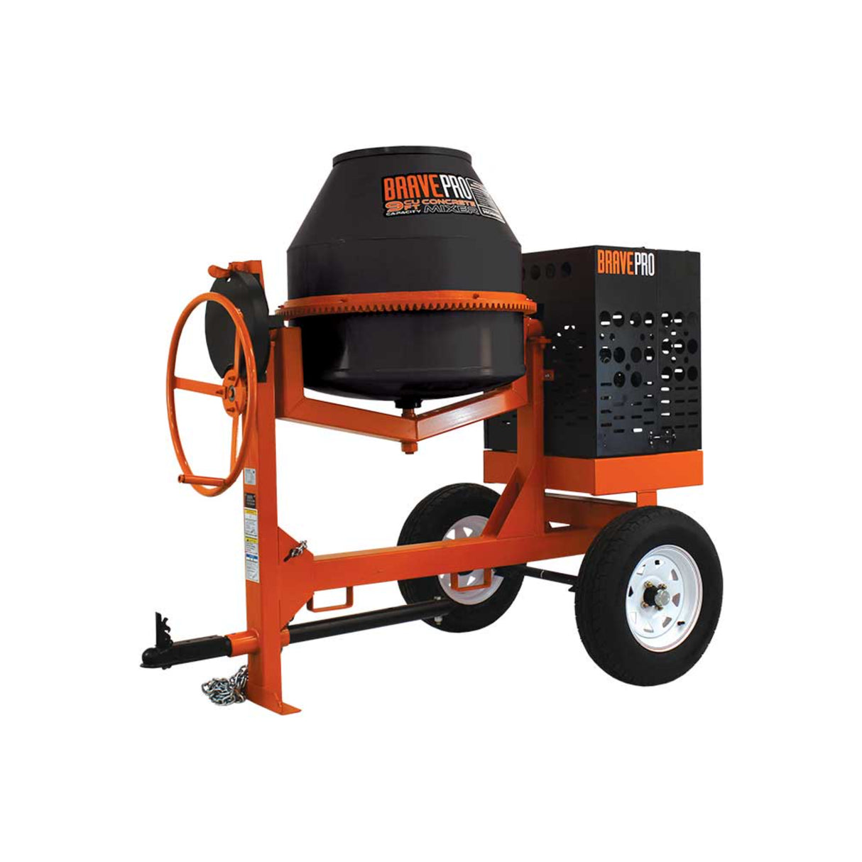 Brave Pro Gas Concrete Mixer 9 Cu Ft Poly Drum, Honda GX270