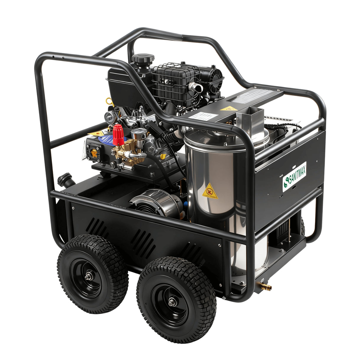 Sanitmax SM4000 Hot & Cold Water Gas Pressure Washer, 4,000 PSI, 4.0 GPM, Diesel Heated, Professional Contractor System