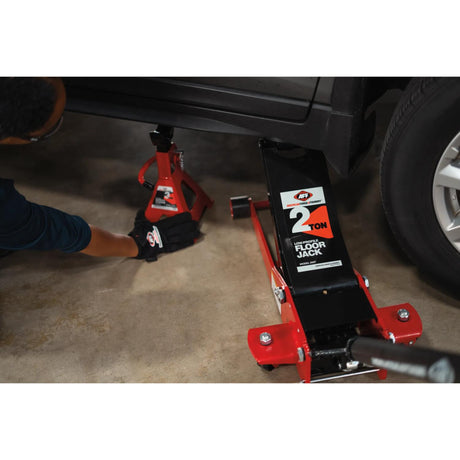AFF 2-Ton Low-Profile Heavy-Duty Floor Jack with Twin Hydraulic System