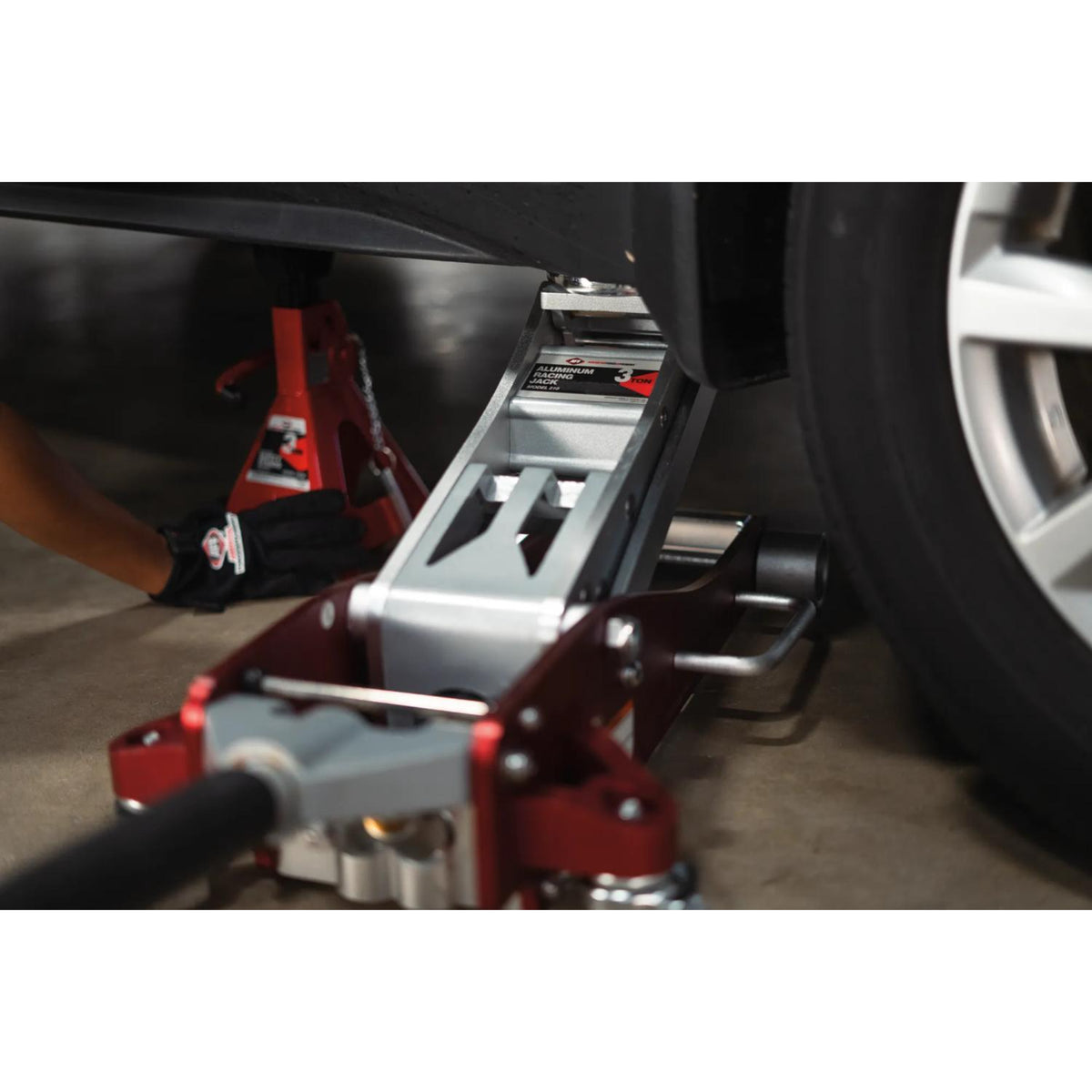 AFF 3-Ton Lightweight Anodized Aluminum Floor Jack with Twin Hydraulics