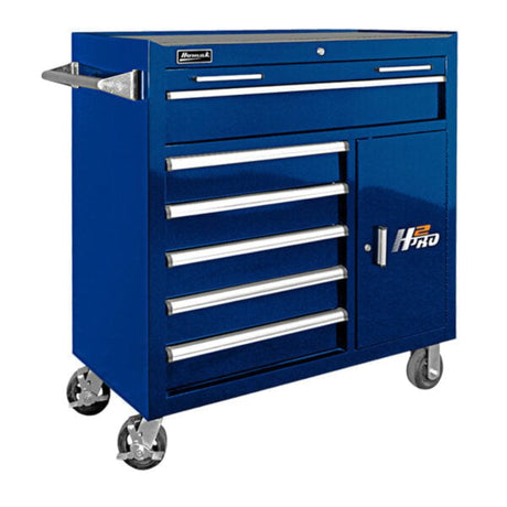 Homak H2Pro 41" Roller Cabinet — 6 Drawer, Black