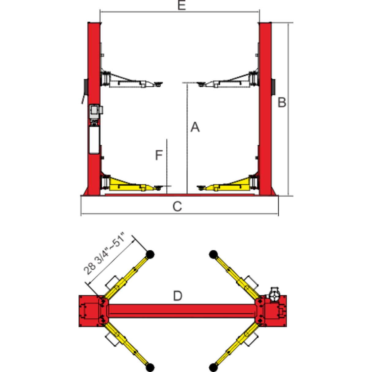 AMGO BP-9X Base Plate Two Post Lift 9,000 lb Car Hoist
