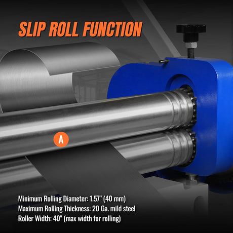 MechMaxx 40" 3-in-1 Brake, Shear & Slip Roll, 20 Gauge Mild Steel