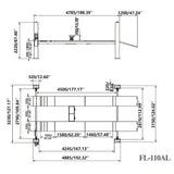 Fortisky FL-110AL 4-Post Alignment Lift — 11,000 lb with 7,000 lb Rolling Jack