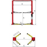 AMGO OH-10 Clear Floor Two Post Lift 10,000 lb Car Hoist