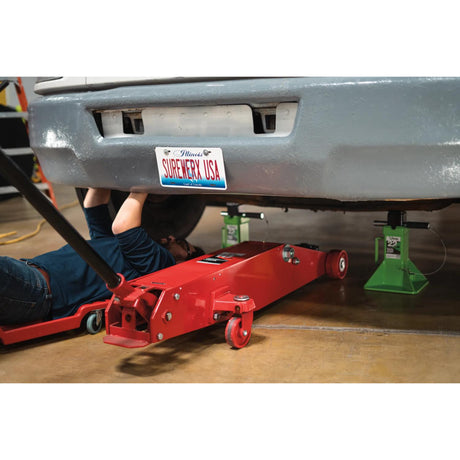 AFF 10-Ton Long-Chassis Manual Hydraulic Service Jack with Foot-Operated Pump
