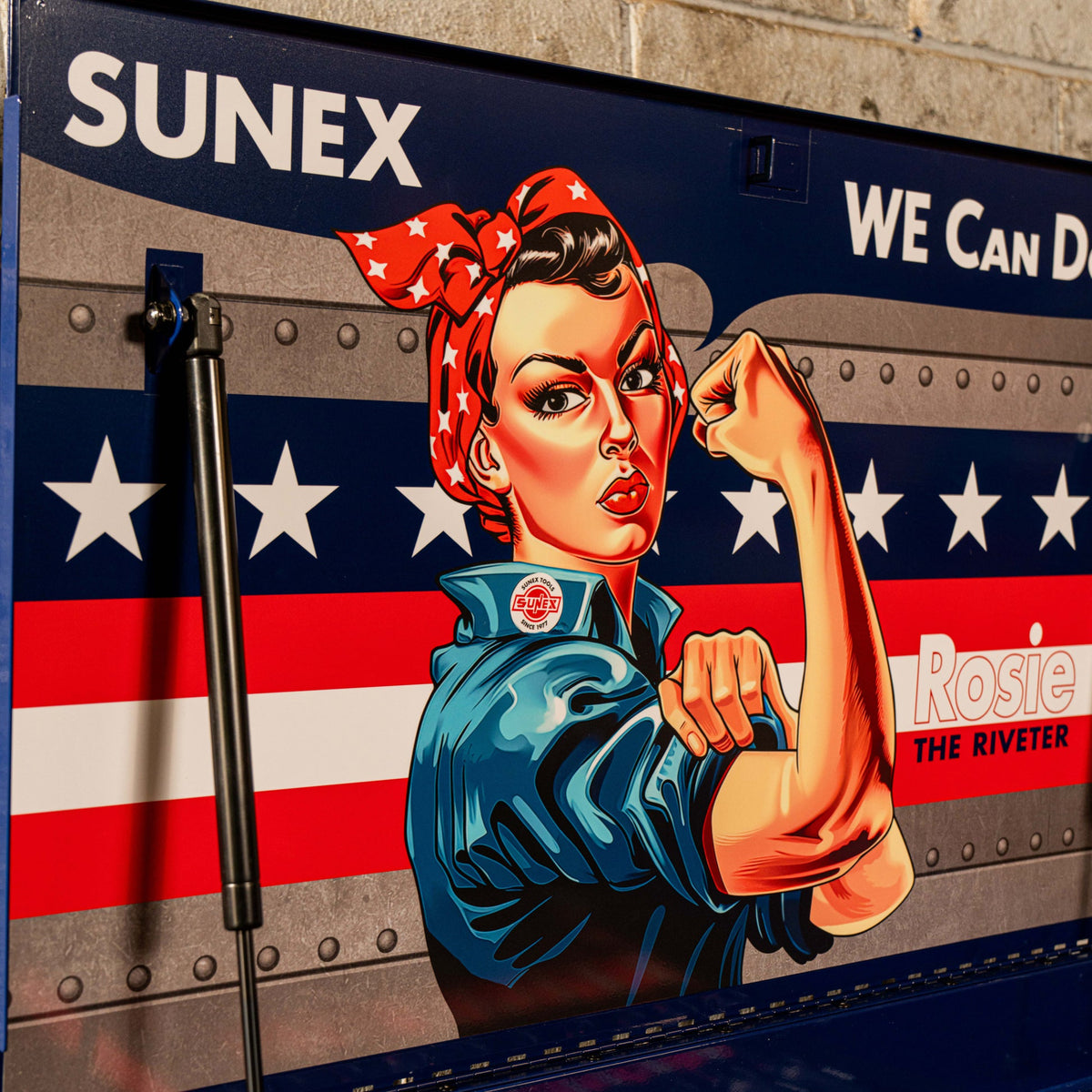 SUNEX Rosie the Riveter 39" 6-Drawer Premium Service Cart, 600 lb Capacity