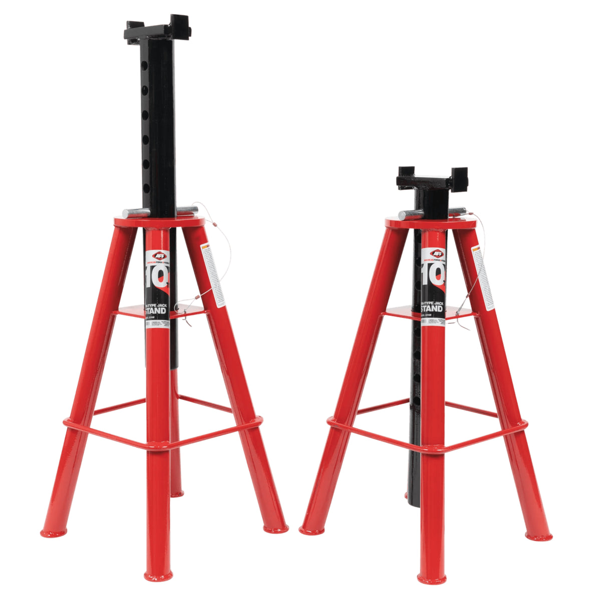 AFF 10-Ton Pin-Style Truck Jack Stand Set, Pair with Tethered Adjustment Pin