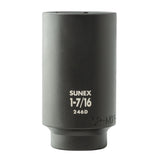 SUNEX 1/2" Drive SAE 6-Point Deep Impact Socket Set, 19-Piece