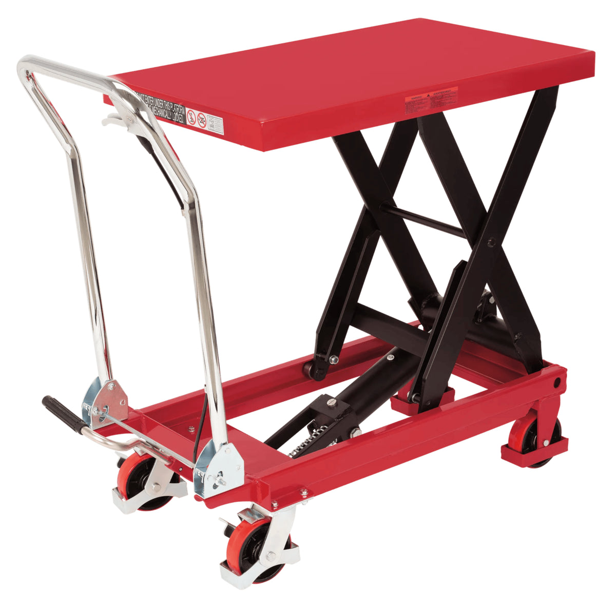 AFF 1,100-lb Hydraulic Scissor Table Cart, 11"-36" with Foot Pedal