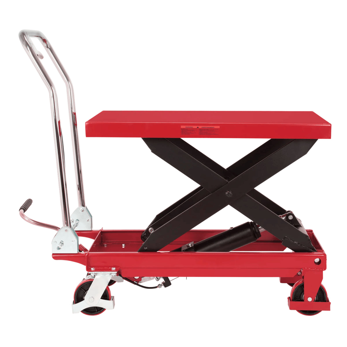 AFF 1,100-lb Hydraulic Scissor Table Cart, 11"-36" with Foot Pedal