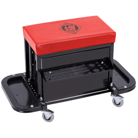 AFF 3-Drawer Rolling Tool Box Seat, 350-lb Capacity with Padded Vinyl Top