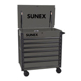 SUNEX 39" 6-Drawer Premium Service Cart, Gray, 600 lb Capacity