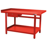 AFF 61" x 31" Heavy-Gauge Steel Workbench with Drawer & Shelf, 1,300-lb Capacity