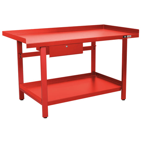AFF 61" x 31" Heavy-Gauge Steel Workbench with Drawer & Shelf, 1,300-lb Capacity