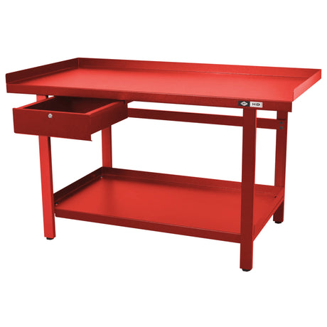 AFF 61" x 31" Heavy-Gauge Steel Workbench with Drawer & Shelf, 1,300-lb Capacity