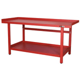 AFF 72" x 31" Heavy-Gauge Steel Workbench with Storage Shelf, 1,300-lb Capacity