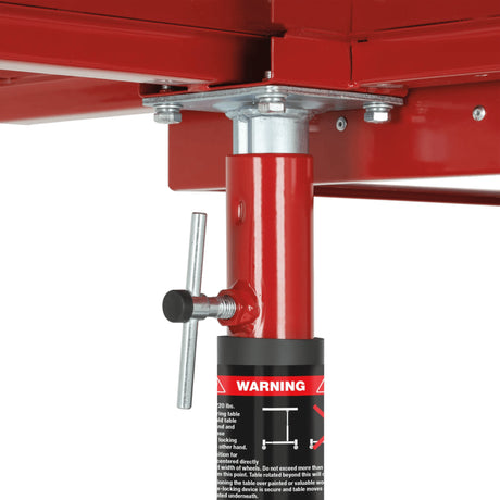 AFF Under-Hood Mobile Work Table, 220 lb Capacity with Adjustable Tray